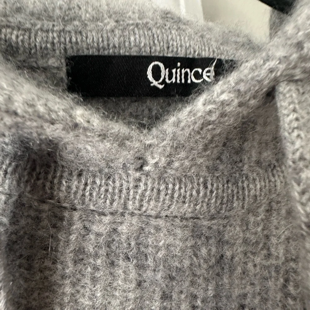 Quince Mongolian Cashmere Fisherman Pullover Hoodie 🩶 SIZE S